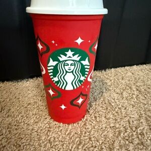 Starbucks Travel Cup Tumbler 16oz Red Christmas Holiday Celebrate Reusable